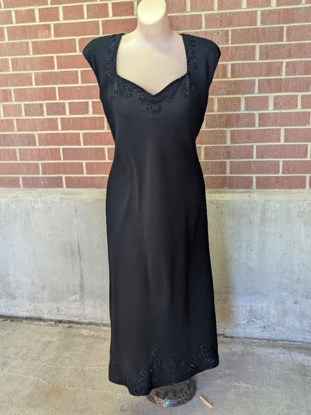 Vintage 90s Jones New York Black Long Maxi Dress 4 Audrey Hepburn Formal Size 4